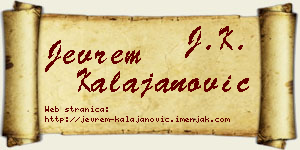 Jevrem Kalajanović vizit kartica